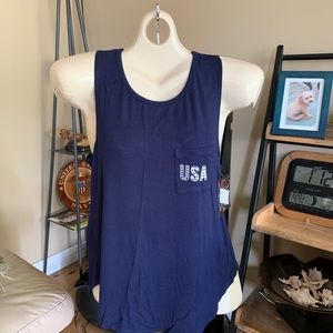 Navy blue USA tank top by Misschievous.